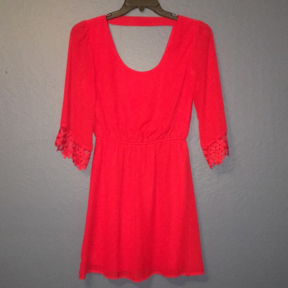 Red long sleeve dress